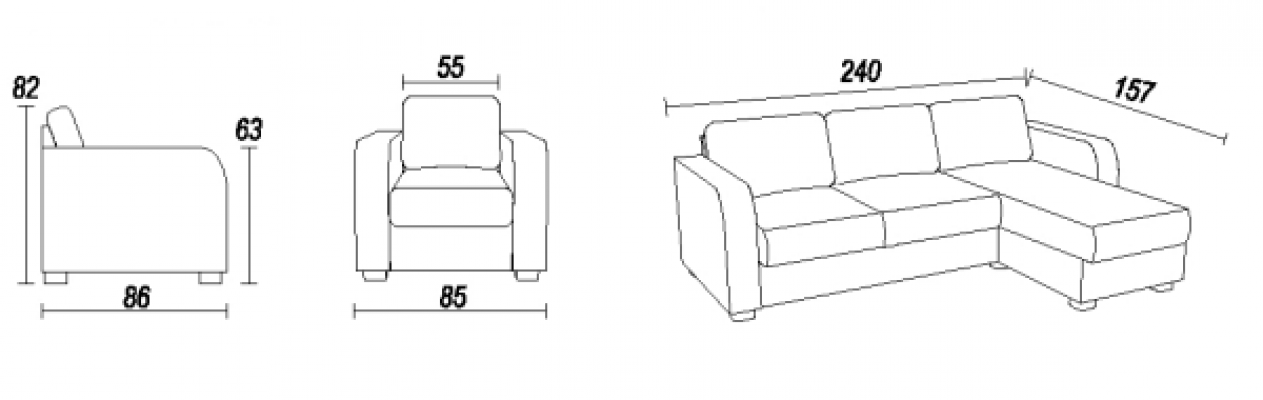 Corner sofa, sofa, couch, leather, textile fabric, living area suite, upholstery corner CAPRI