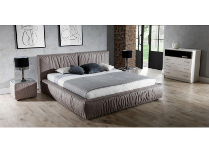 Bedroom set brown bed nightstand elegant design modern wood furniture 3-piece set