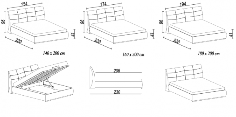 Bed leather bed upholstered bed storage Double bedroom double bed beds APOLLOS
