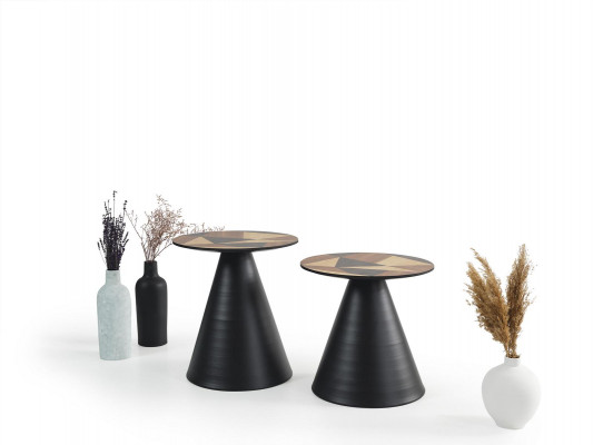 Designer set with 2x coffee tables in contemporary style for the living room