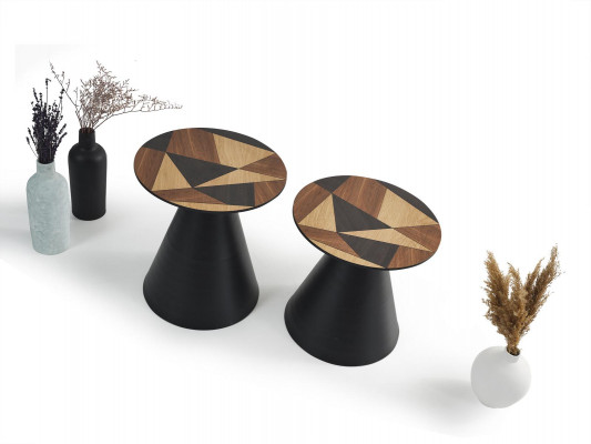 Designer set with 2x coffee tables in contemporary style for the living room