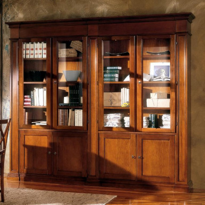 Living room cupboard shelf bookshelf wood office cabinet cabinets display case Italy