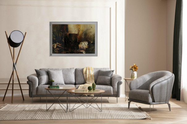 Sofa set 3+1 seater upholstered suite sofas armchair luxury 2x coffee table set