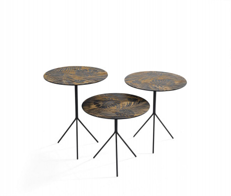 Round table, dining table, coffee tables, tables, luxury design, side tables, 3-piece set.