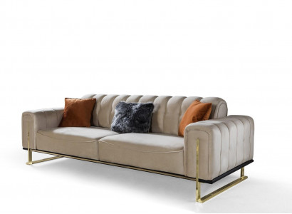 Sofa 3-seater modern furniture beige color living room luxury couches 240cm