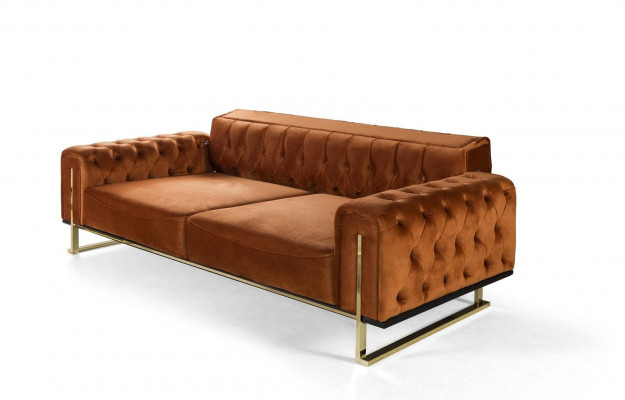 Designer Chesterfield 3-piece set 2x 3-seater sofa armchair modern three-seater