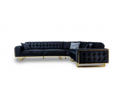 Exclusive corner sofa, modern L-shape designer style furniture, living room corner suite