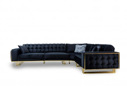 Exclusive corner sofa, modern L-shape designer style furniture, living room corner suite