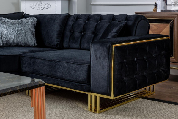 Exclusive corner sofa, modern L-shape designer style furniture, living room corner suite