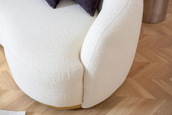Designer round sofa white corner suite modern furniture in living room luxury