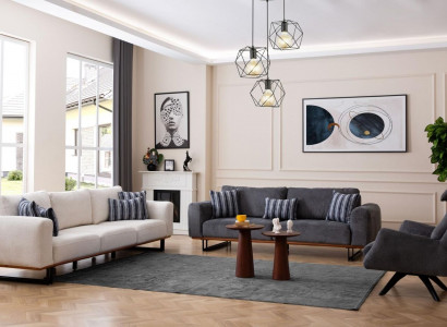 Design sofa set living room set modern suites 4+3+1 seat 3-piece.