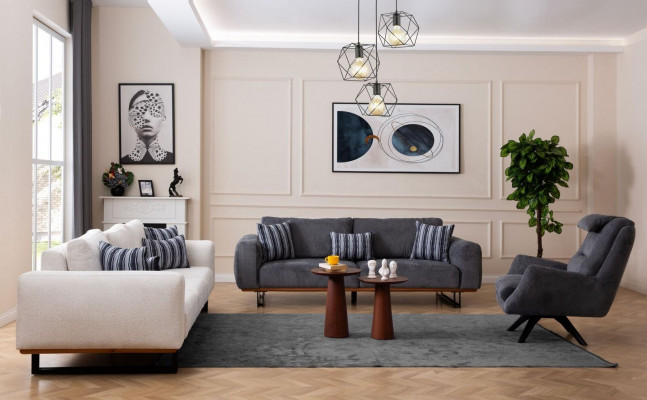 Design sofa set living room set modern suites 4+3+1 seat 3-piece.