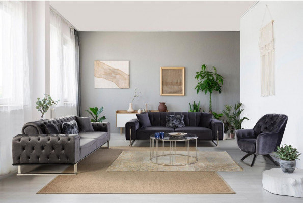 Designer Living Room Set Sofa Suite 3+3+1 Seater Furniture Suites 3-piece.