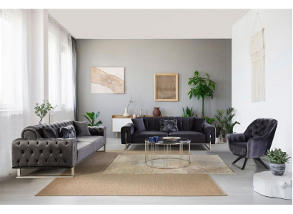 Designer Living Room Set Sofa Suite 3+3+1 Seater Furniture Suites 3-piece.