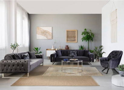 Designer Living Room Set Sofa Suite 3+3+1 Seater Furniture Suites 3-piece.