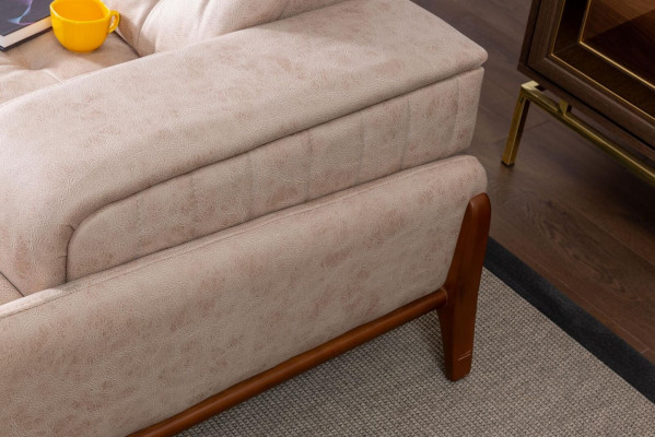 Modern sofa, 3-seater designer piece, beige color, style, 240 cm, living room beige sofas