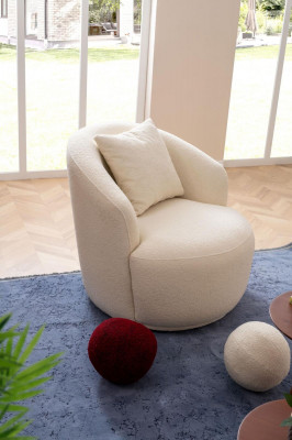 Armchair Modern White Living Room Seating Textile Design Furniture Lounge Club