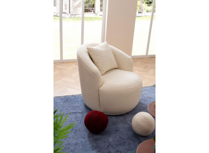 Armchair Modern White Living Room Seating Textile Design Furniture Lounge Club