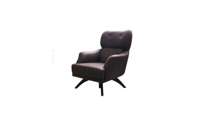Armchair single-seater cocktail chair fabric brown modern seating