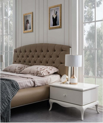 Double Bed Set Frame Complete Bedroom Bed 6 Pieces White