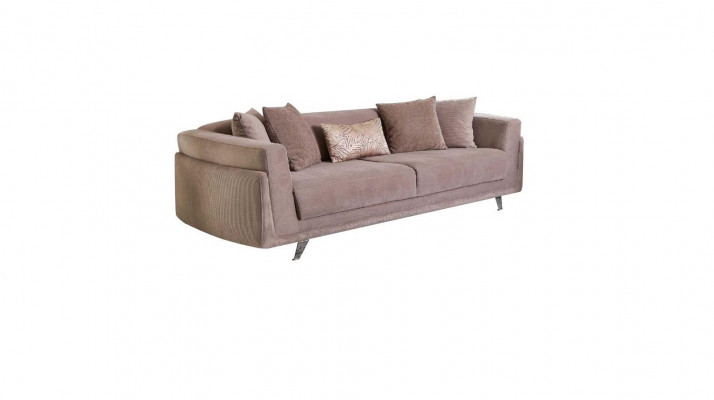Design fabric sofa three-seater couch sofa, 3 seats, beige fabric upholstered sofa