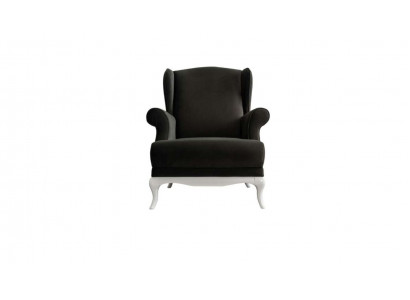 Single-seater armchair fabric living room classic black upholstered seat
