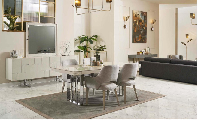 Dining corner group dining room dining group dining room furniture set 9-piece wood beige