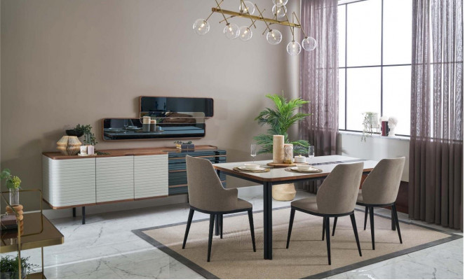 Dining corner dining room set dining group dining room furniture set 9-piece wood white