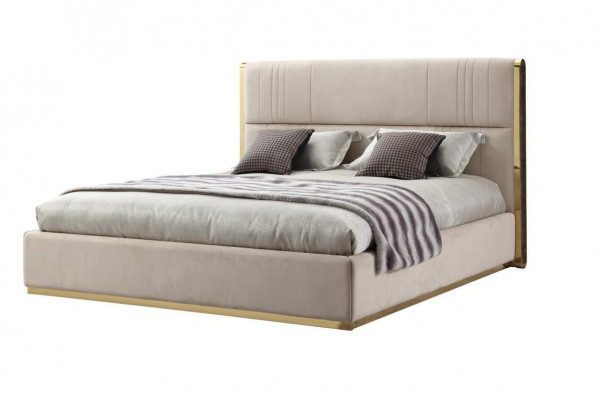 Bed furniture beige bedroom furniture design beds luxury furniture modern wood new