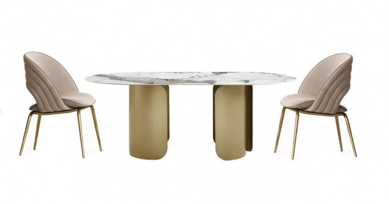 Exclusive dining room set consists of 5 pieces: dining table + 4 chairs luxury complete.