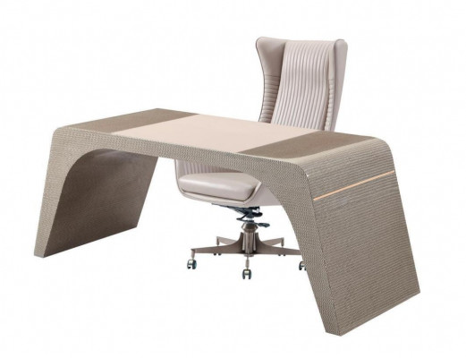 Office study luxury desk with computer chair office furniture modern beige