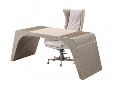 Office study luxury desk with computer chair office furniture modern beige