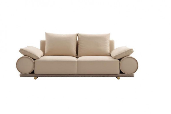 Modern sofa 3-seater white color designer upholstered sofa in living room new