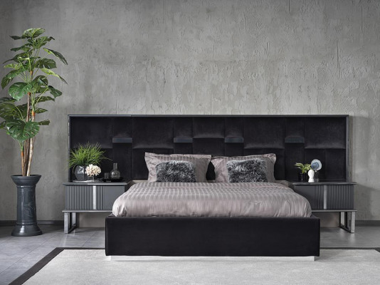 Bedroom complete design furniture bed 2x nightstands luxury dressing table