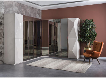 Corner cabinet design luxury bedroom furniture wood wardrobe modern