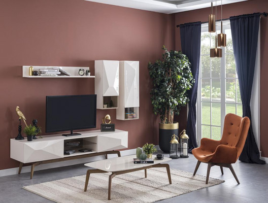Modern luxury living room wall unit set furniture design furnishings
