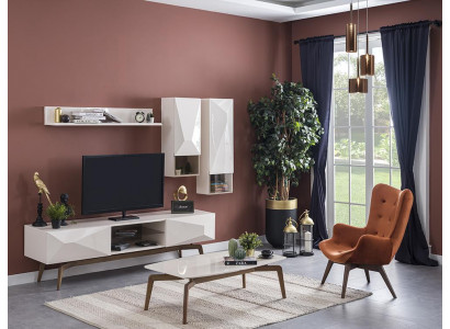 Modern luxury living room wall unit set furniture design furnishings