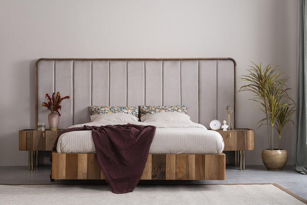 Luxury bedroom complete upholstered furniture double bed modern wardrobe