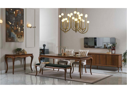 Dining set dining room furniture dining corner set dining room 8-piece wood brown table