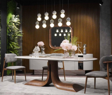 Dining room dining table 4x chairs luxury complete set 4-piece dining group wooden table