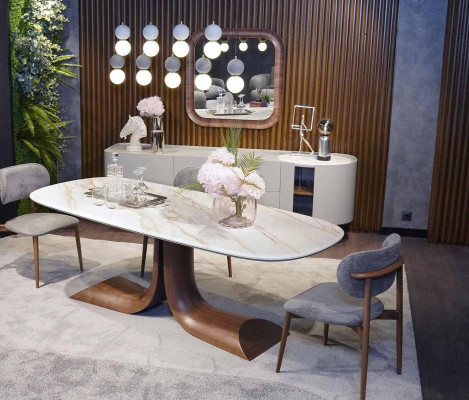 Dining room dining table 4x chairs luxury complete set 4-piece dining group wooden table