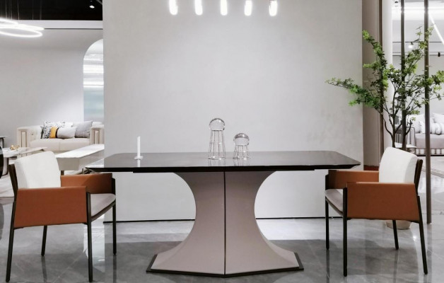 Dining table made of natural wood stylish dining table white table in a modern style