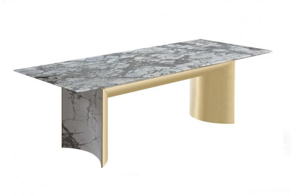 Stylish dining table made of artificial marble, large dining table, new table dining room furniture.