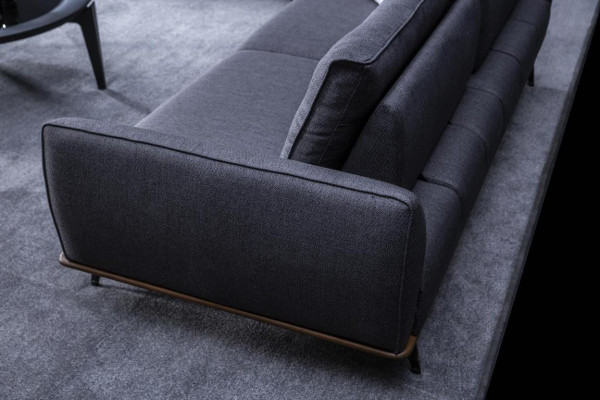 Gray upholstered sofa modern three-seater living room fabric sofa luxury new