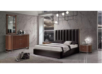 Complete bedroom set designer furniture double bed 2x nightstands 5-piece
