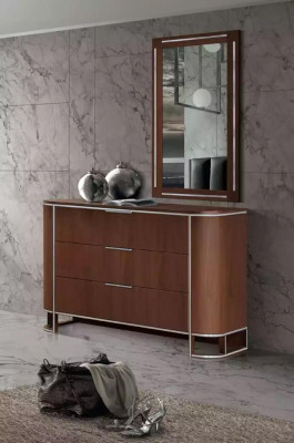 Complete bedroom set designer furniture double bed 2x nightstands 5-piece