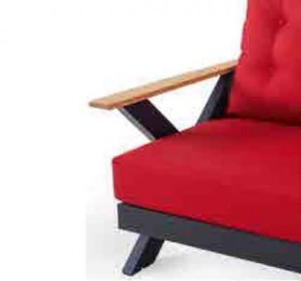 Garden furniture sofa set table stool armchair veranda seating group 6-piece.