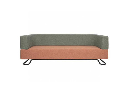Two-tone Sofa Green 3-Seater Upholstered Living Room Designer Couch