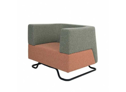 Modern single-seater green armchair upholstered office furniture