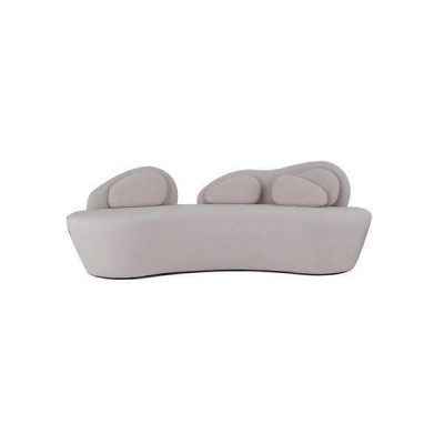 White 3-seater sofa cushions 3-seater living room couch luxury textile sofa